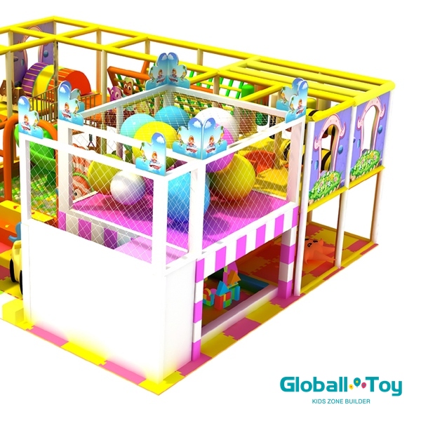 custom indoor soft play design with ball pit area and colorful play equipment