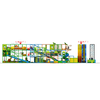 commercial indoor playground layout with climbing wall and soft play structure