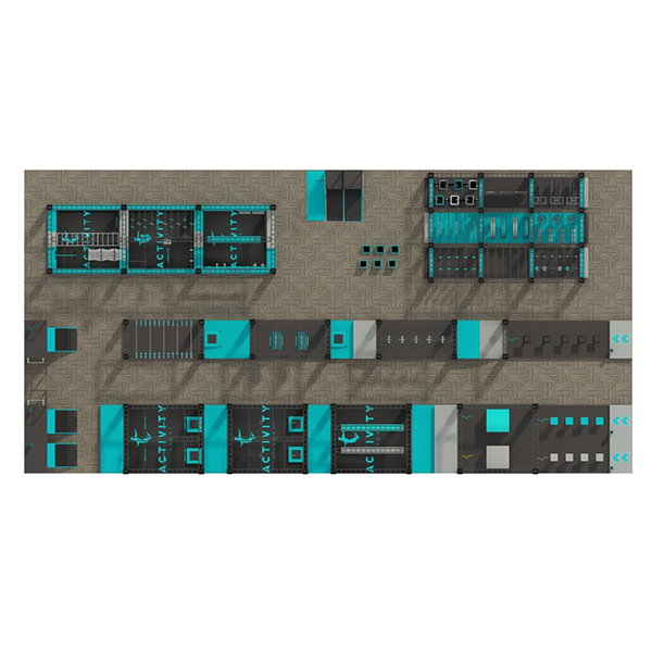 adventure ninja park equipment with obstacle tracks warped wall and jump platforms