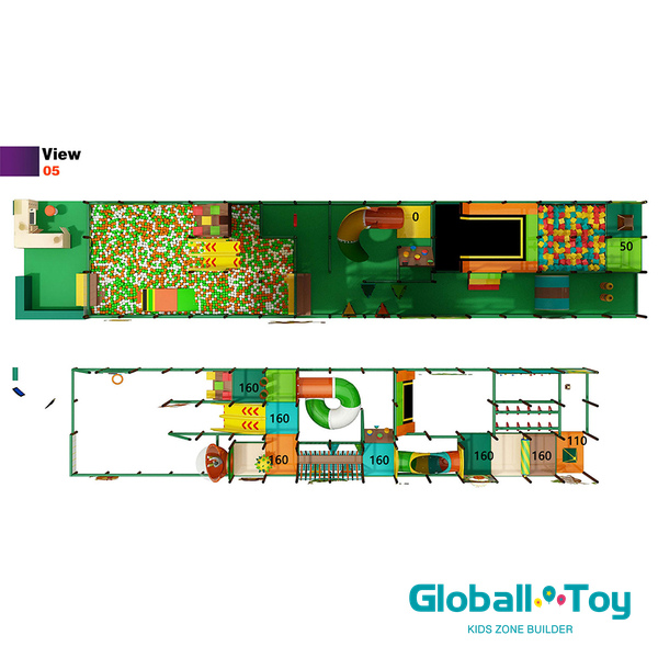 Fabricante de juegos infantiles llave en mano para interiores, diseño de 2200cm