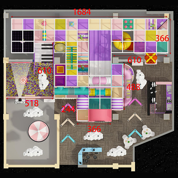 modular indoor play area design for family entertainment center
