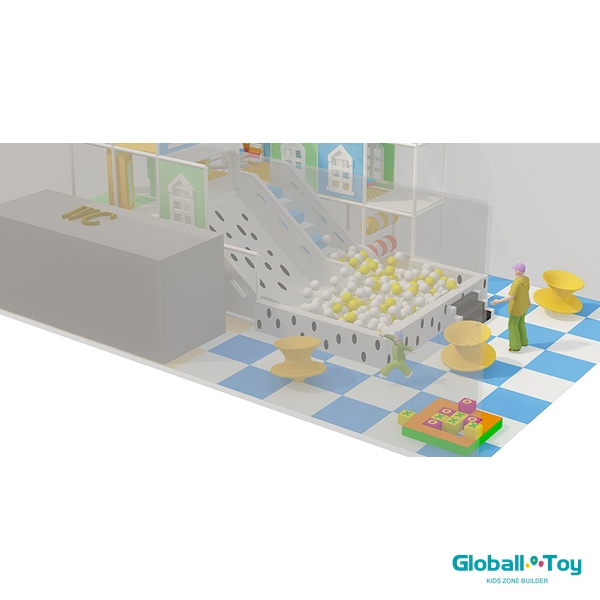 هيكل لعب ناعم مخصص للرعاية النهارية مع عوائق التسلق وبكرات الرغوة