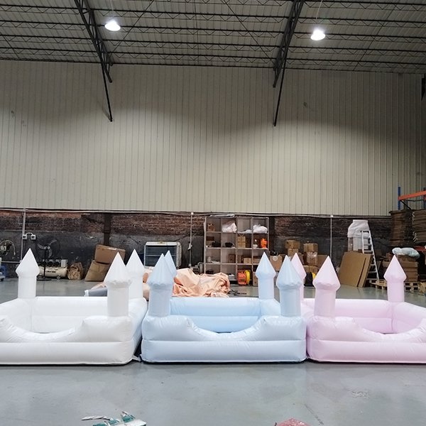 White inflatable pointed tower ball pit for event hire