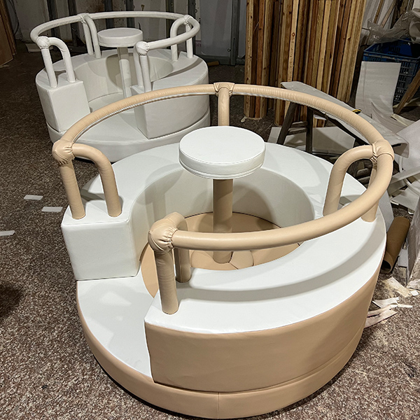 White Soft Play Roundabout for Indoor Kids Playground