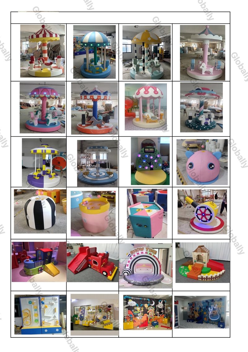 Animal Theme Merry Go Round Toy Soft Indoor Rotating Ride