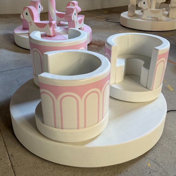 Commercial soft play rotating teacup ride for preschool kids