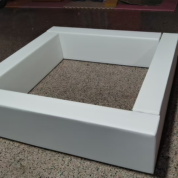 white soft play tunnel with stairs for toddler play