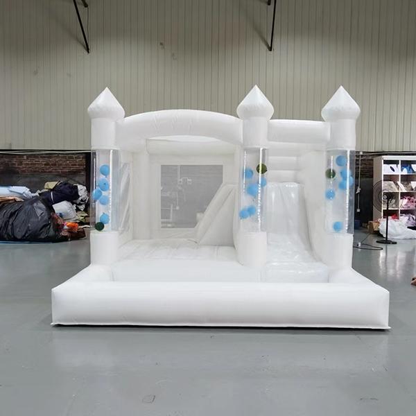 PVC Château de jeu gonflable blanc pour enfants à l'intérieur et à l'extérieur