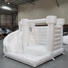 Commercial white bouncy castle with dual slide for events