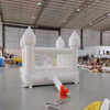 Castello rimbalzante bianco per bambini con design di diapositive di ingresso anteriore