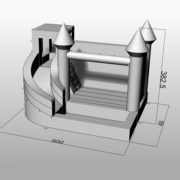 Priflatable White Castle Slide conception de conception Dessin gauche View