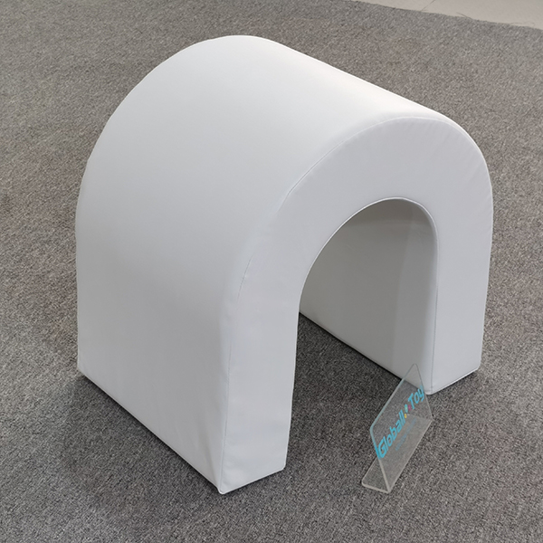 white soft crawl tunnel barrel for indoor baby play area