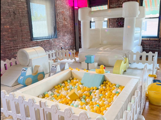 Yellow and White Soft Play Set with Ball Pit, Cars and Bounce House for Toddlers_1078_809.jpg