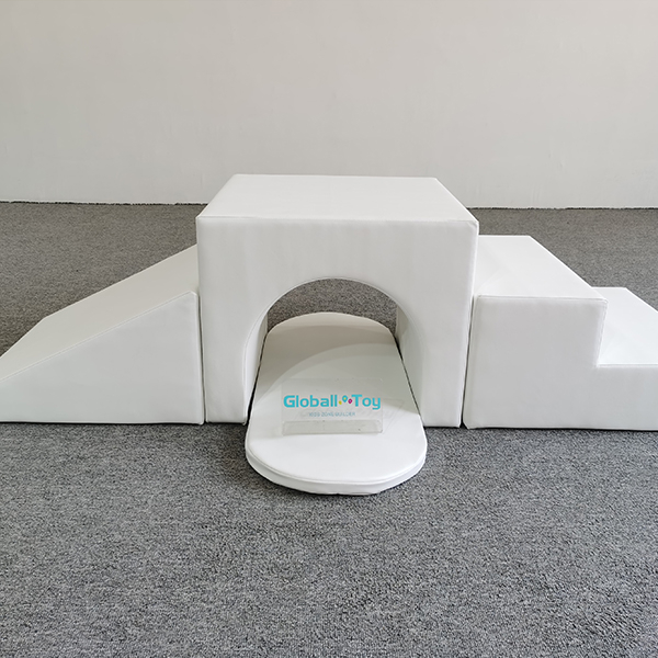 white-soft-play-slide-and-fence-combination