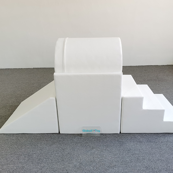 white tunnel climbing toy for indoor playground