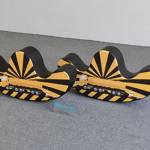 construction theme soft play rocker for kids
