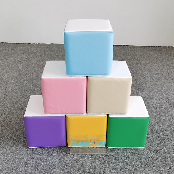 Stackable colorful soft play cubes for kids