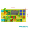 indoor playground floor plan 9.76m by 4.88m with slide tunnel and trampoline zone