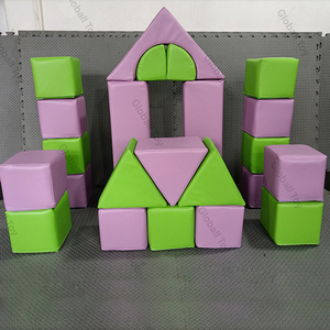 multicolor pyramid slide and stair soft play set