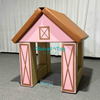 Soft Play Kids House Design with Brown Roof and Pink Walls