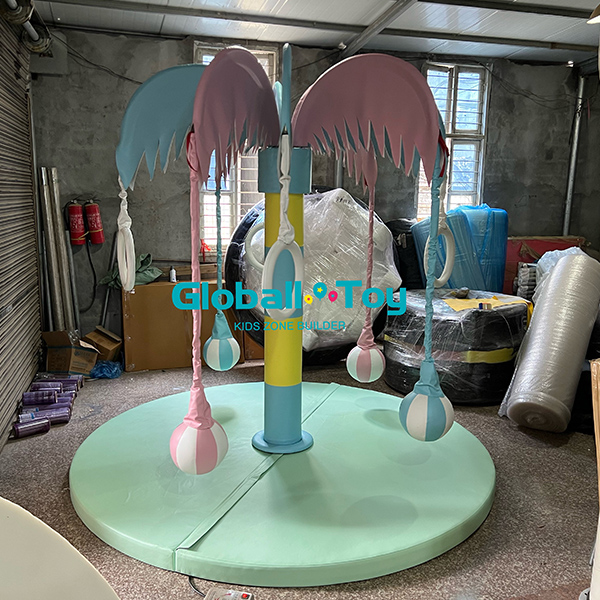 Soft Play Palm Tree Merry Go Round for Kids Activity Center