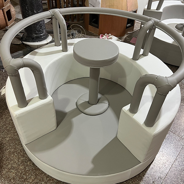 Gray Soft Play Merry Go Round for Toddlers
