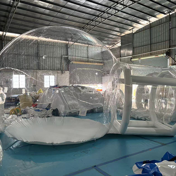 PVC double chamber bubble tent for outdoor resort use