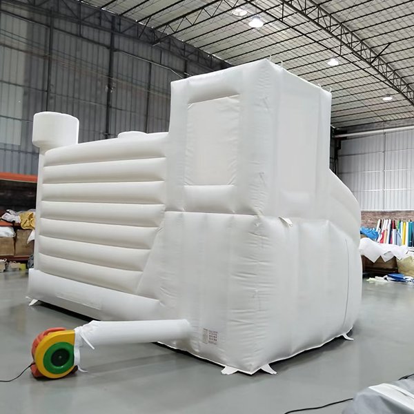 White Bouncer House with Curved Slide for Children Events Warehouse