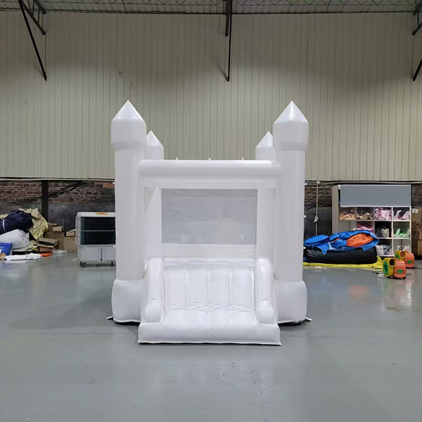 Custom Inflatable Slide Bounce House In White For Outdoor Fun