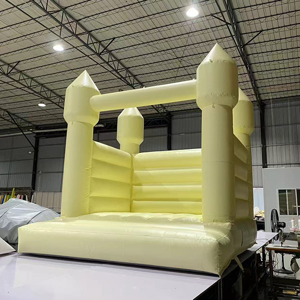 Commercial pastel yellow bouncer house for rental business