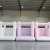 White soft inflatable castle with air blower