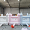 maison de rebond gonflable rose pastel avec glissement pour les enfants fête