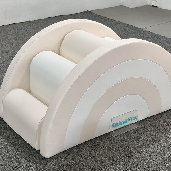cream rainbow foam tunnel set for climbing activities