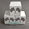 White soft blocks with racing flag pattern for themed play areas