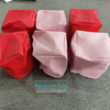 Red and pink soft play bags for sensory games and indoor playgrounds