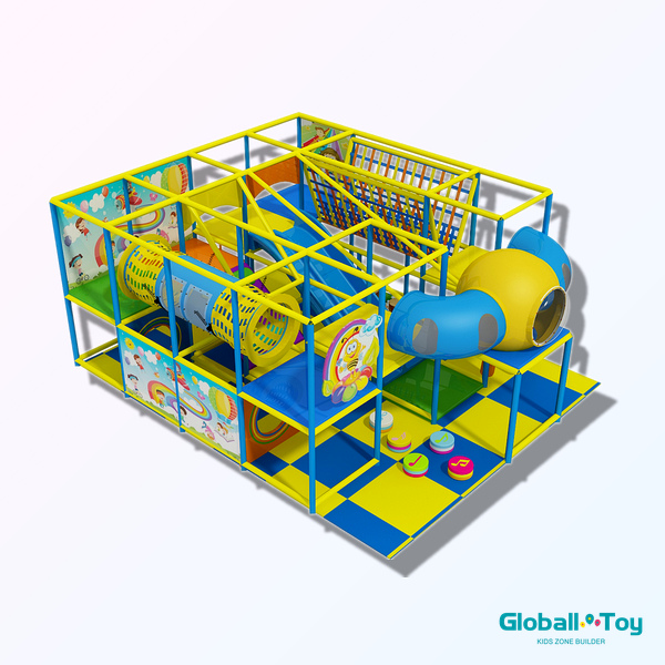 family entertainment center modular indoor playground with airplane tunnel slide