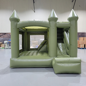 Army-Green-Bounce-House-side-view-with-slide