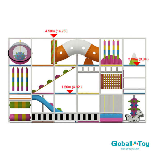 kids indoor playground design with slides tunnels and obstacle course wholesale