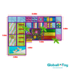 L shape indoor playground floor plan 10.98m by 7.93m with obstacle and ball pit area