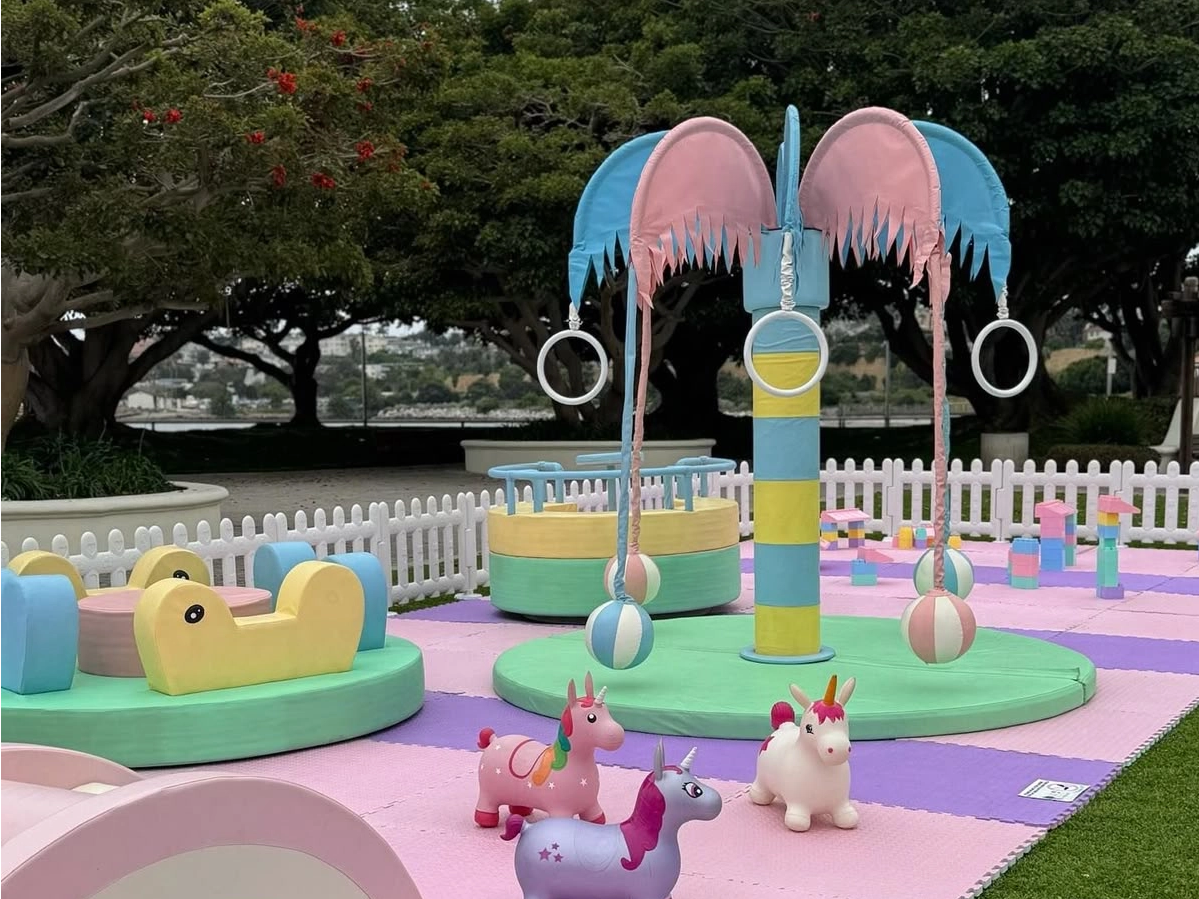 Pastel Soft Play Carousel And Unicorn Playground Set for Kids | Indoor & Outdoor Soft Play Equipment by Globalltoy
