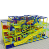 multi level indoor play structure with tunnels climbing frames and bridges