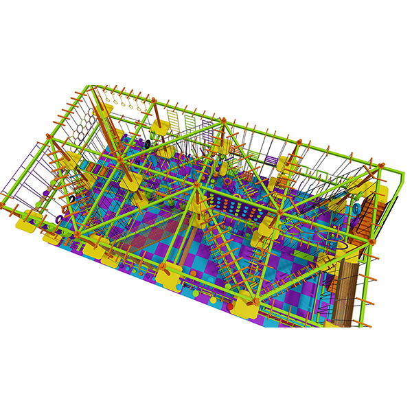 commercial-high-rope-course-structure-with-balance-and-swing-challenges
