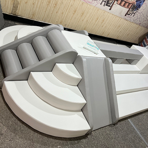 custom rainbow bridge pyramid climb slide set indoor