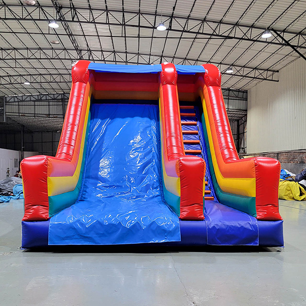 rainbow-inflatable-double-slide-for-kids-playground