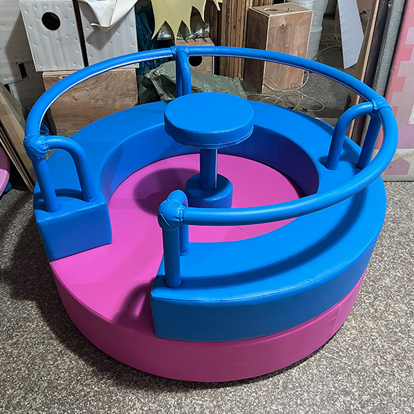 Indoor playground kids round spinning carousel soft toy