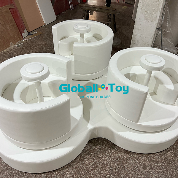 Soft play rotating seat set with round handle and safe foam design for kids