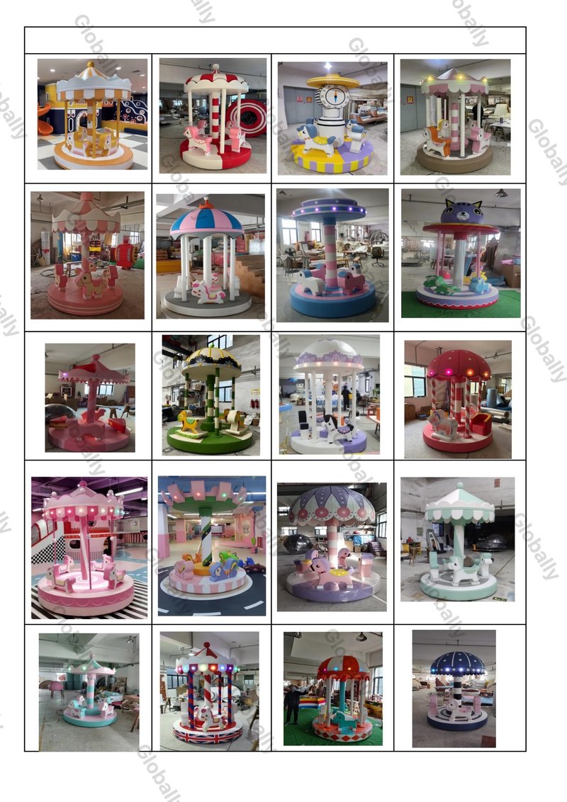 Round Horse Merry Go Round Soft Play Ride Indoor Kids Attraction