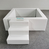 White soft play ball pit for toddlers with steps