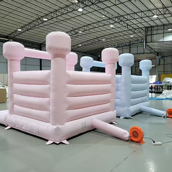 colorful pastel bouncer with high walls for safety