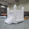 Commercial White Jumping Castle With Slide For Indoor Playground